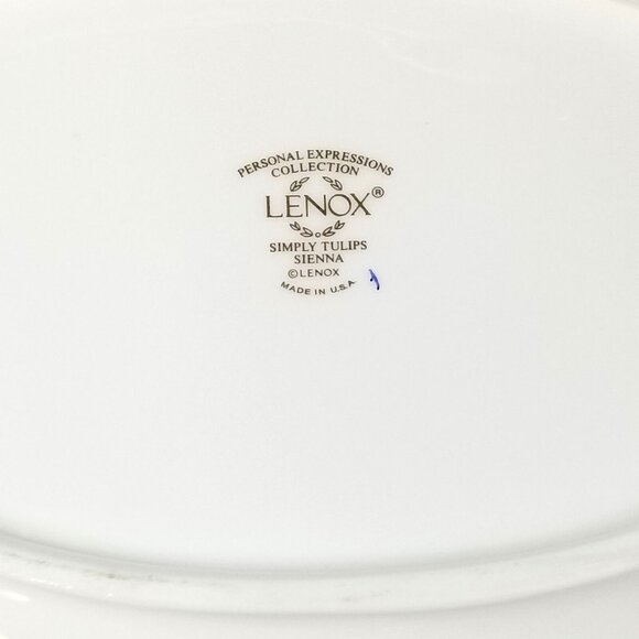 Vintage Personal Expressions Lenox Simply Tulips Sienna Oval Vegetable Bowl - Picture 3 of 7